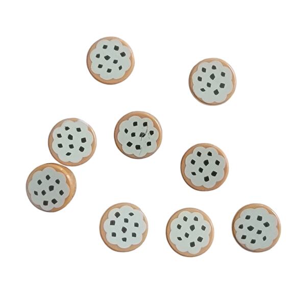 LEGO Cookie w/ Sprinkles 1x1 Round Tile Lot 9 Pc 98138pb014 Decorated Parts Toys - Picture 1 of 2